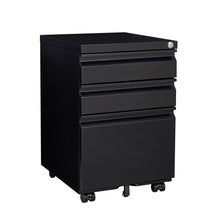 Load image into Gallery viewer, Contemporary 3 Drawer Mobile Filing Cabinet With Lock, Metal Office Storage For Legal / Letter Size