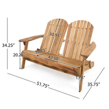 Load image into Gallery viewer, Outdoor Adirondack Rocking Loveseat With Hand Crafted Details