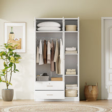 Load image into Gallery viewer, Modern 3 Door Mirror Wardrobe With 2 Drawers And Top Cabinet