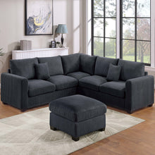 Load image into Gallery viewer, Modern Style L-Shaped Sectional Set With Ottoman