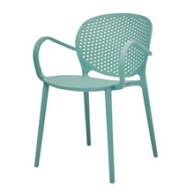 Load image into Gallery viewer, Heavy Duty Plastic Dining Arm Chairs (Set of 4) - Blue