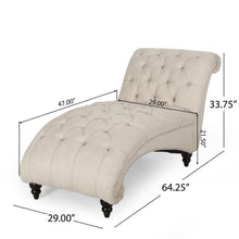 Load image into Gallery viewer, Chaise Lounge With Button Tufted Diamon Stitch