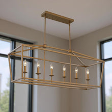 Load image into Gallery viewer, Candle Style Six Light Metal Dimmable Chandelier - Brass