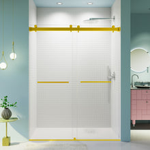 Load image into Gallery viewer, Frameless Double Sliding Shower Door In, Thick Tempered Glass, Reversible Installation