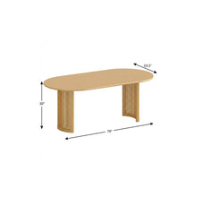 Load image into Gallery viewer, 79'' Double Pedestal Base Oval Wood Dining Table - Natural