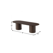 Load image into Gallery viewer, 86'' Double Pedestal Base Oval Wood Dining Table - Walnut