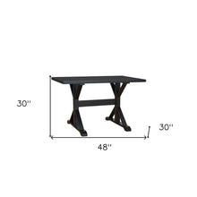 Load image into Gallery viewer, 48" Solid Wood Trestle Base Dining Table - Black