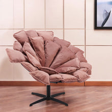 Load image into Gallery viewer, 42" Velvet And Upholstered Swivel Side Chair - Pink / Black