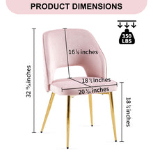 Load image into Gallery viewer, Dining Chairs With Metal Legs And Hollow Back Upholstered Dining Chairs