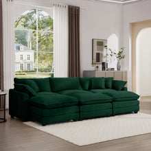 Load image into Gallery viewer, Modern Oversized Modular Cushion Sofa With Ottoman, Low Back, Deep Seating Sofa Set