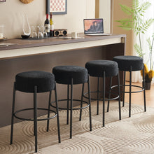 Load image into Gallery viewer, Round High Bar Stools (Set of 2), Contemporary Upholstered Dining Stools For Kitchens, Coffee Shops And Bar Stores
