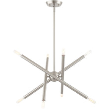 Load image into Gallery viewer, 23" Eight Light Dimmable Chandelier With Shades - Nickel