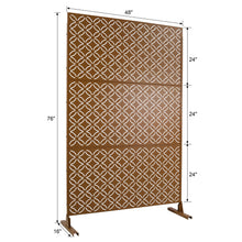 Load image into Gallery viewer, Freestanding Decorative Privacy Screen For Deck Balcony Patio, Metal Privacy - Brown