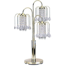Load image into Gallery viewer, Faux Crystal Three Light Chandelier Table Lamp - Gold