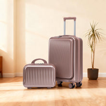 Load image into Gallery viewer, Luggage Set With Cosmetic Case, Combination Lock, Front Opening Design