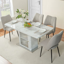 Load image into Gallery viewer, Modern Rectangle Dining Table With Stretchable Top, Storage Cabinet
