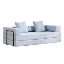 Load image into Gallery viewer, Convertible Floor Sofa Bed With Pillow Back Support Armrest