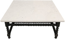 Load image into Gallery viewer, 48" Genuine Marble And Solid Wood Square Coffee Table - Black And White