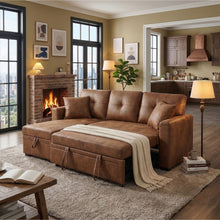 Load image into Gallery viewer, Sectional Sofa With Pull Out Bed, Reversible Chaise
