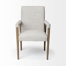 Load image into Gallery viewer, Upholstered Fabric King Louis Back Dining Arm Chair - Cream