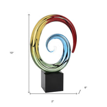 Load image into Gallery viewer, Murano Hand Painted Modern Abstract Tabletop Sculpture - Blue / Red