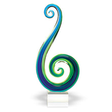 Load image into Gallery viewer, Murano Modern Abstract Tabletop Sculpture (376113) - Blue / Green