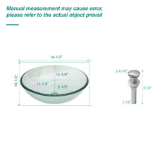 Load image into Gallery viewer, Crackle Vessel Sink, Round Bowl With Pop Up Drain - Clear