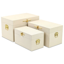 Load image into Gallery viewer, Hand Painted Decorative Box (Set of 3) - Cream