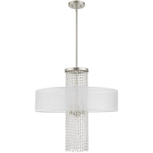 Load image into Gallery viewer, 33'' Four Light Dimmable Chandelier With Shades - Nickel