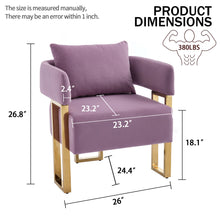 Load image into Gallery viewer, Modern Decorative Chair Teddy Fleece Upholstered And Metal Foot