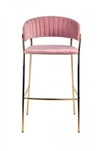 Load image into Gallery viewer, Steel Low Back Bar Height Bar Chairs (Set of 2) - Pink And Gold