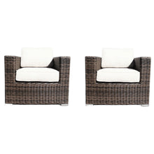 Load image into Gallery viewer, Outdoor Chairs Set With Cushions - Brown Mix
