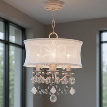 Load image into Gallery viewer, 17" Three Light Dimmable Chandelier With Shades - White