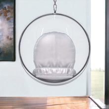 Load image into Gallery viewer, Acrylic And Faux Leather Balloon Chair - Silver And Clear