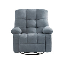Load image into Gallery viewer, Tufted Chenille Heated Massage Swivel Rocker Recliner With USB - Blue