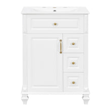 Load image into Gallery viewer, Freestanding Bathroom Vanity With Sink, 3 Drawers & Flip-Out Drawer