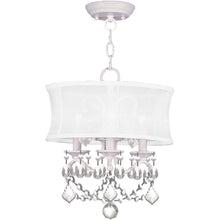 Load image into Gallery viewer, 17" Three Light Dimmable Chandelier With Shades - White