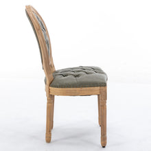 Load image into Gallery viewer, French Style Solid Wood Frame Antique Painting, Hand-Pulled Buckle Decoration Artificial Dining Chair With Nailhead Trim, Wood Legs
