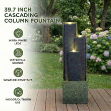 Load image into Gallery viewer, 3 Tier Waterfall Fountain With LED Lights - Gray