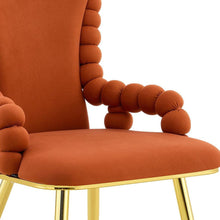 Load image into Gallery viewer, Velvet Metal Partially Open Back Dining Arm Chairs (Set of 2) - Brown / Gold
