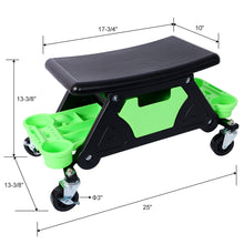 Load image into Gallery viewer, Heavy Duty Mechanic Stool With Tool Storage 300 Lbs Capacity Hdpe - Green