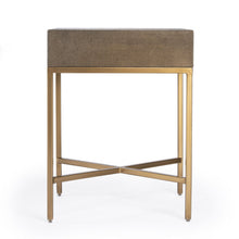 Load image into Gallery viewer, Shagreen Faux Leather End Table With Drawer - Gold