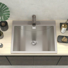 Load image into Gallery viewer, 21 X 17" Drop In Bathroom Sink With Pop Up Drain, Stainless Steel Su304, Durable & Rust Resistant, Easy Installation - Brushed Nickel