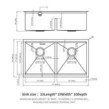 Load image into Gallery viewer, Stainless Steel Undermount Kitchen Sink With Double Bowl