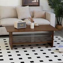 Load image into Gallery viewer, Rectangular Coffee Table With Sliding Door Storage Center