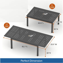Load image into Gallery viewer, Extendable Outdoor Dining Table, All Weather, Slatted Top, Rust Proof - Gray