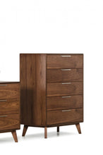 Load image into Gallery viewer, Solid Wood 5 Drawer Chest - Walnut