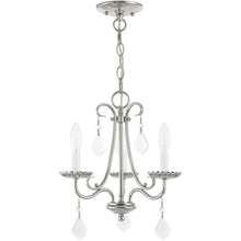 Load image into Gallery viewer, 15" Three Light Dimmable Chandelier With Shades - Silver