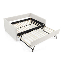 Load image into Gallery viewer, Upholstered Daybed With Trundle With Vertical Stripes