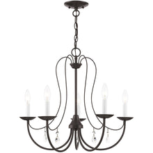 Load image into Gallery viewer, 20'' Five Light Dimmable Chandelier With Shades - Bronze
